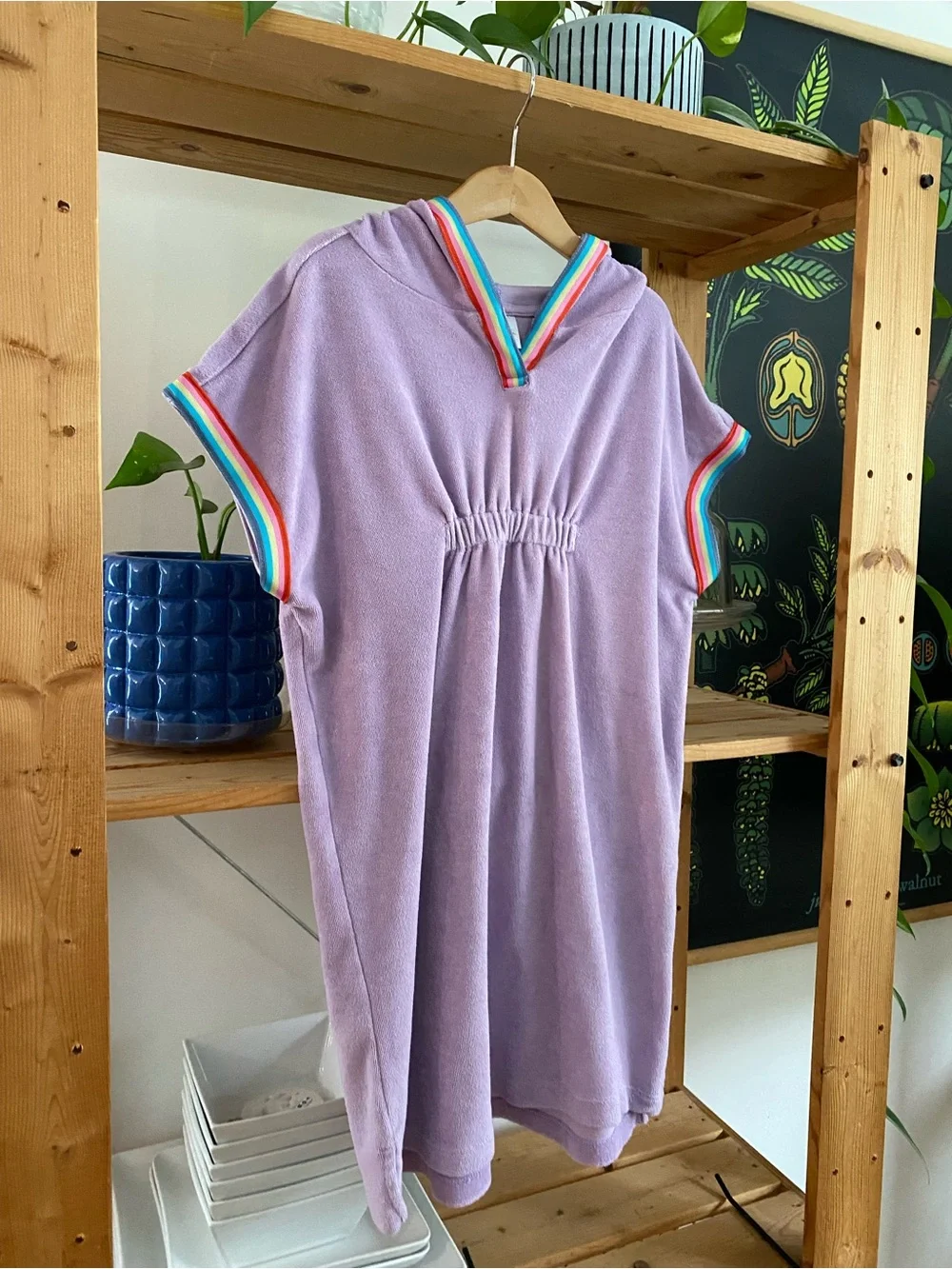 Hanna Andersson Lavender Purple Loop Terry Hoodie Swim Cover Up 8